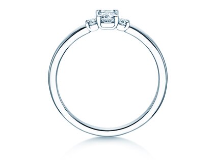 Bague de fiançailles  en 9K or blanc avec diamants 0,31ct G/VS