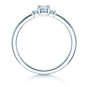 Bague de fiançailles  en 9K or blanc avec diamants 0,31ct G/VS