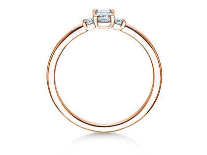 Bague de fiançailles  en 9K or rose avec diamants 0,31ct