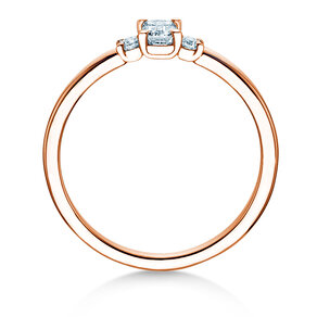 Bague de fiançailles  en 9K or rose avec diamants 0,31ct