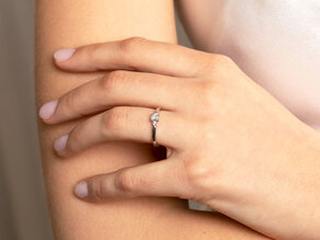 Bague de fiançailles  en 9K or rose avec diamants 0,31ct