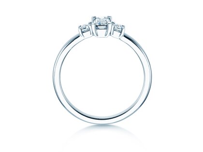 Bague de fiançailles  en 9K or blanc avec diamants 0,40ct G/VS