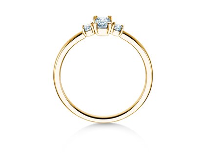 Bague de fiançailles  en 9K or jaune avec diamants 0,40ct G/VS