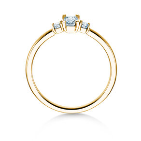 Bague de fiançailles  en 9K or jaune avec diamants 0,40ct G/VS