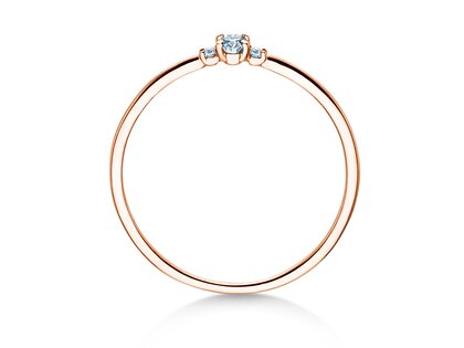 Bague de fiançailles Vivid Petite Oval Cut en 14K or rose avec diamants 0,10ct G/SI