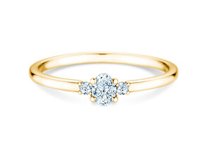 Bague de fiançailles Vivid Petite Oval Cut en or jaune