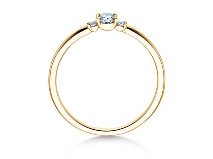 Bague de fiançailles Vivid Petite Oval Cut en or jaune
