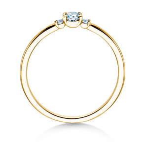 Bague de fiançailles Vivid Petite Oval Cut en or jaune