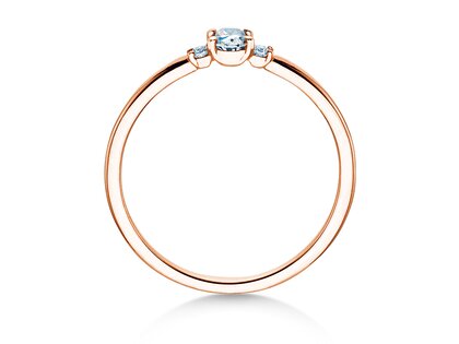 Bague de fiançailles Vivid Petite Oval Cut en 18K or rose avec diamants 0,20ct G/SI