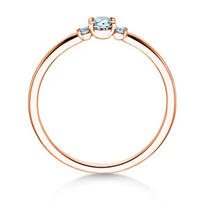 Bague de fiançailles Vivid Petite Oval Cut en 18K or rose avec diamants 0,20ct G/SI