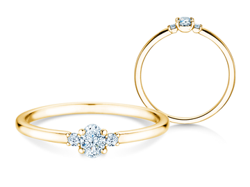 Bague de fiançailles Vivid Petite Oval Cut en or jaune