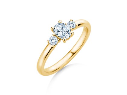 Bague Vivid Petite Oval Cut en 14K or jaune avec diamants 0,50ct G/SI