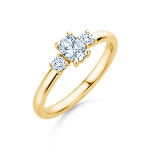 Bague Vivid Petite Oval Cut en 14K or jaune avec diamants 0,50ct G/SI