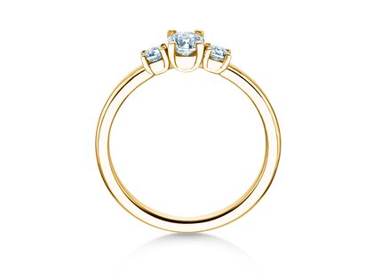 Bague Vivid Petite Oval Cut en 14K or jaune avec diamants 0,50ct G/SI
