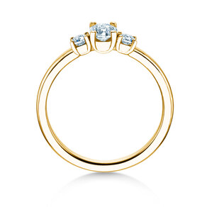 Bague Vivid Petite Oval Cut en 14K or jaune avec diamants 0,50ct G/SI