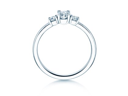 Bague Vivid Petite Oval Cut en 14K or blanc avec diamants 0,50ct G/SI