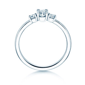 Bague Vivid Petite Oval Cut en 14K or blanc avec diamants 0,50ct G/SI