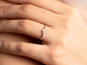 Bague de fiançailles Vivid Petite Radiant Cut en platine 950/- avec diamants 0,10ct G/SI