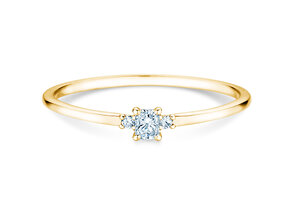 Bague de fiançailles Vivid Petite Radiant Cut en 14K or jaune avec diamants 0,20ct G/SI