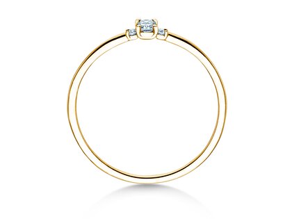 Bague de fiançailles Vivid Petite Radiant Cut en 14K or jaune avec diamants 0,20ct G/SI