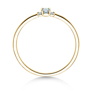 Bague de fiançailles Vivid Petite Radiant Cut en 14K or jaune avec diamants 0,20ct G/SI