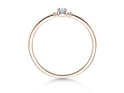 Bague de fiançailles Vivid Petite Radiant Cut en or rose