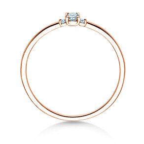 Bague de fiançailles Vivid Petite Radiant Cut en or rose