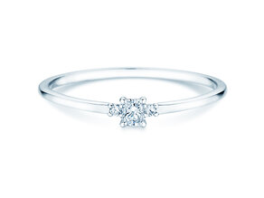 Bague de fiançailles Vivid Petite Radiant Cut en platine 950/- avec diamants 0,10ct G/SI