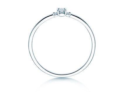 Bague de fiançailles Vivid Petite Radiant Cut en platine 950/- avec diamants 0,10ct G/SI