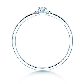 Bague de fiançailles Vivid Petite Radiant Cut en platine 950/- avec diamants 0,10ct G/SI