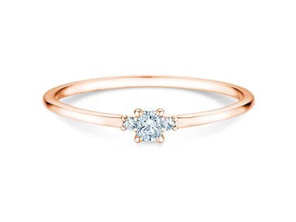 Bague de fiançailles Vivid Petite Radiant Cut en or rose