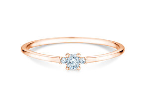 Bague de fiançailles Vivid Petite Radiant Cut en or rose