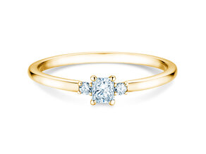 Bague de fiançailles  en 9K or jaune avec diamants 0,31ct G/SI