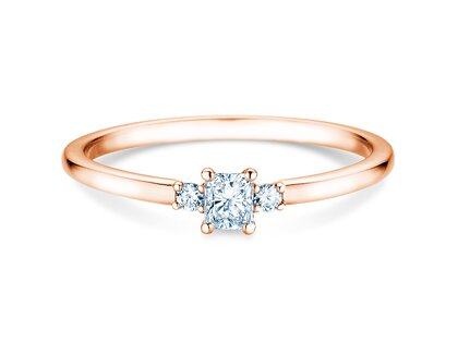 Bague de fiançailles  en 9K or rose avec diamants 0,31ct G/SI