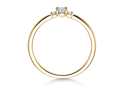 Bague de fiançailles  en 9K or jaune avec diamants 0,31ct G/SI