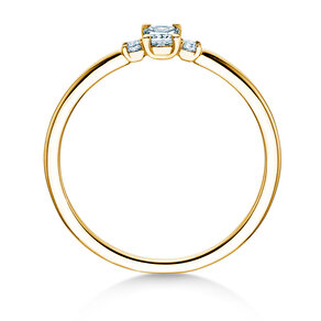 Bague de fiançailles  en 9K or jaune avec diamants 0,31ct G/SI