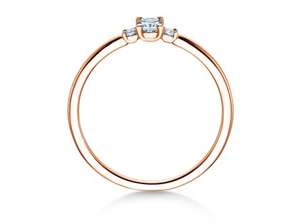 Bague de fiançailles  en 9K or rose avec diamants 0,31ct G/SI