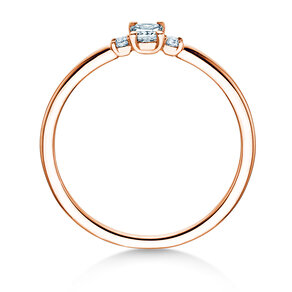 Bague de fiançailles  en 9K or rose avec diamants 0,31ct G/SI