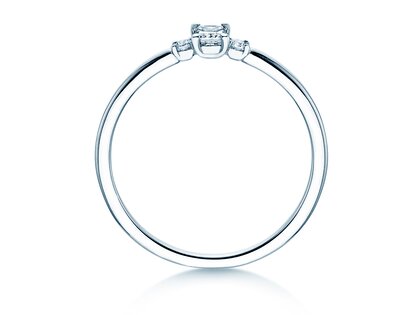 Bague de fiançailles Vivid Petite Radiant Cut en platine