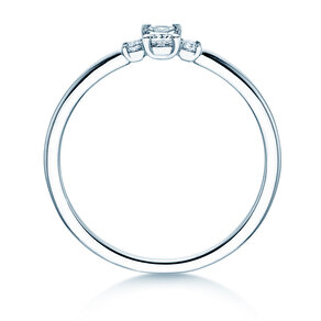 Bague de fiançailles Vivid Petite Radiant Cut en platine