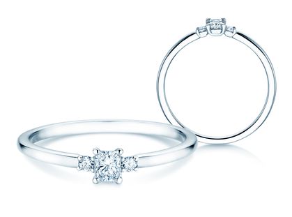 Bague de fiançailles Vivid Petite Radiant Cut en platine