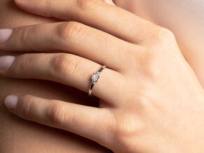 Bague de fiançailles  en 9K or rose avec diamants 0,31ct G/SI