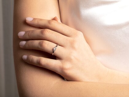 Bague de fiançailles  en 9K or rose avec diamants 0,31ct G/SI