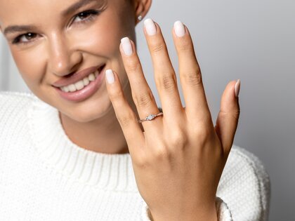 Bague de fiançailles Vivid Diamond en 9K or rose avec diamants 0,21ct G/SI