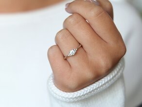 Bague de fiançailles Vivid Diamond en 14K or blanc avec diamants 0,31ct G/SI