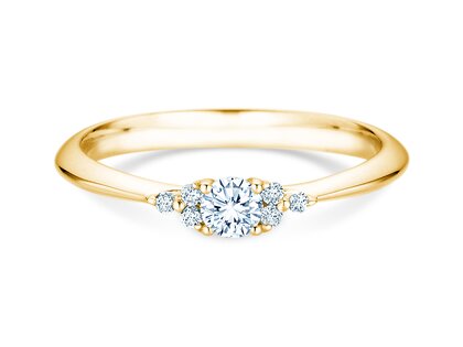 Bague de fiançailles Vivid Diamond en 14K or jaune avec diamants 0,31ct G/SI