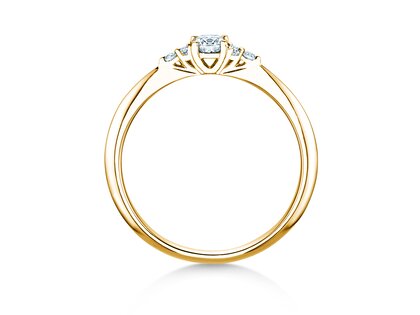 Bague de fiançailles Vivid Diamond en 14K or jaune avec diamants 0,31ct G/SI