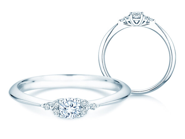 Bague de fiançailles Vivid Diamond en 14K or blanc avec diamants 0,31ct G/SI