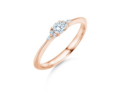 Bague de fiançailles Vivid Diamond en 9K or rose avec diamants 0,21ct G/SI