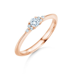 Bague de fiançailles Vivid Diamond en 9K or rose avec diamants 0,21ct G/SI